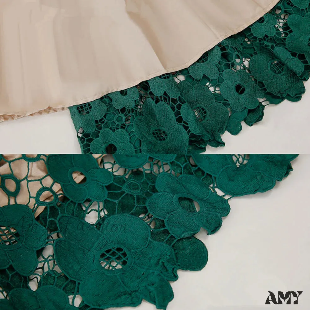 Amy Fashion - Elegant Flower Hollow Out Lace Skirts