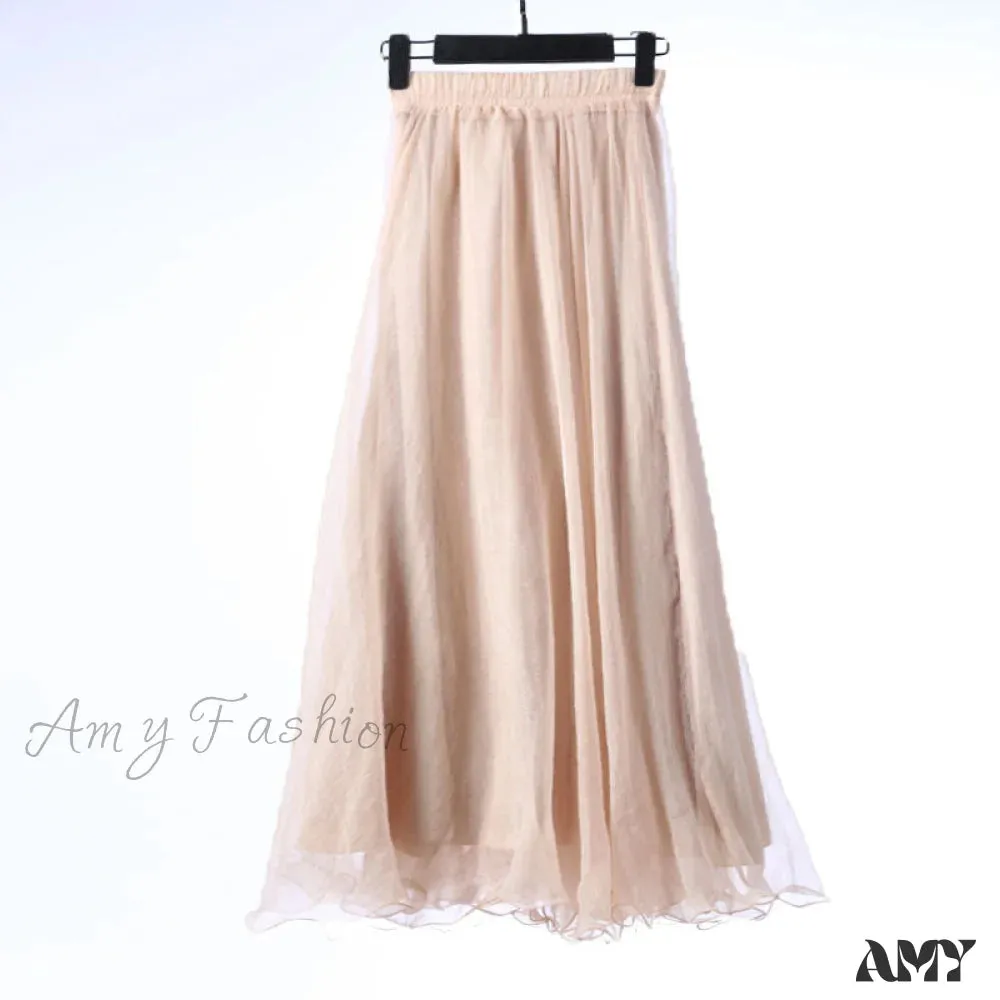 Amy Fashion - Fashion Chiffon Long Skirts