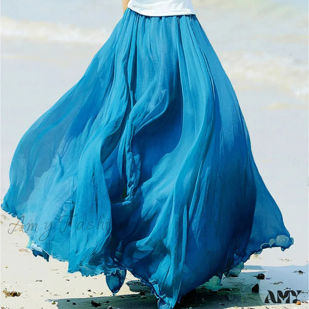 Amy Fashion - Fashion Chiffon Long Skirts