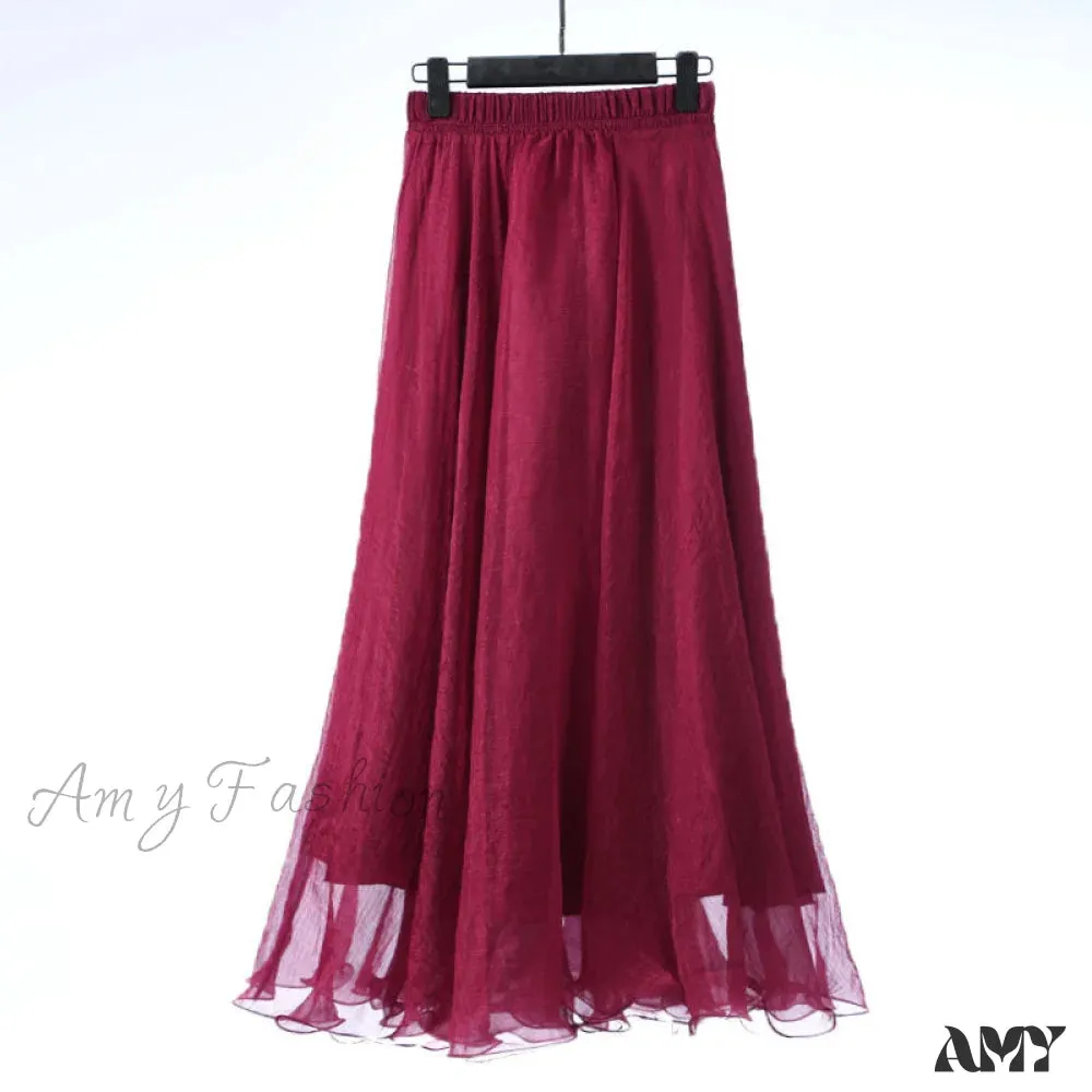 Amy Fashion - Fashion Chiffon Long Skirts