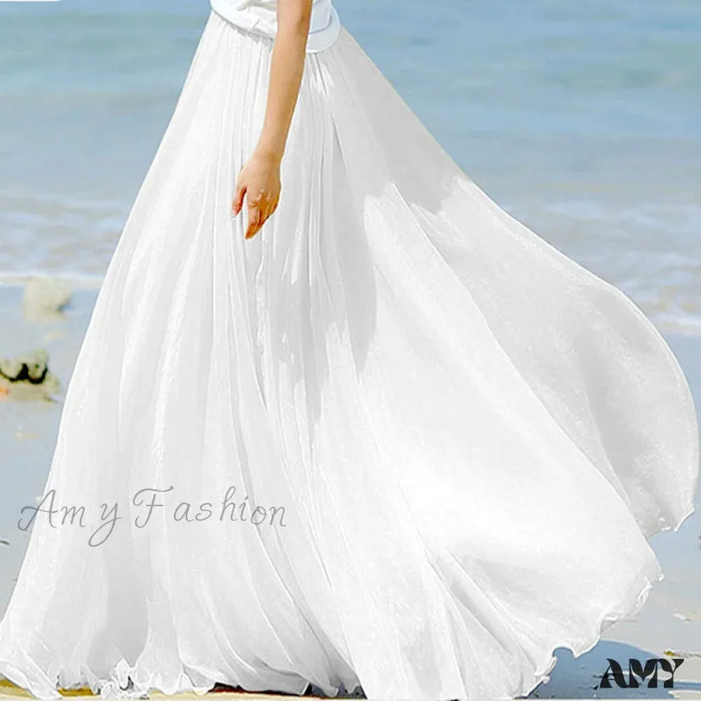 Amy Fashion - Fashion Chiffon Long Skirts