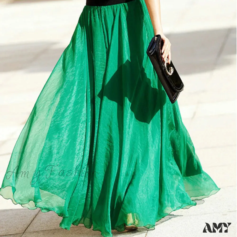 Amy Fashion - Fashion Chiffon Long Skirts