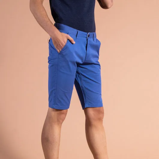 Atlantic Cruise Blue Cotton Lycra Stretch Shorts