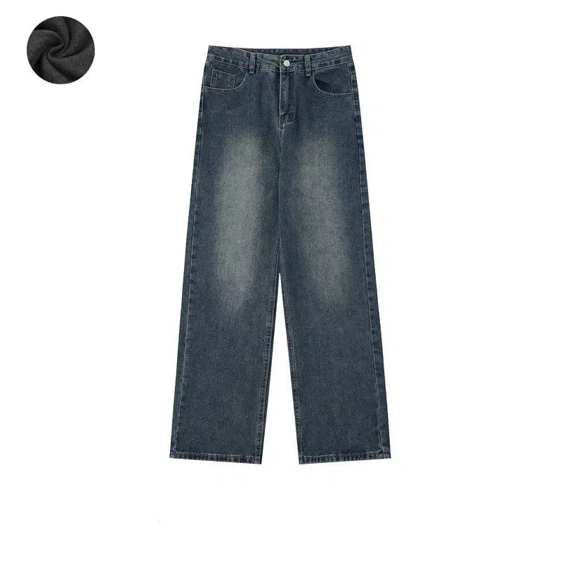 Basic Washed Wide-leg Versatile Jeans