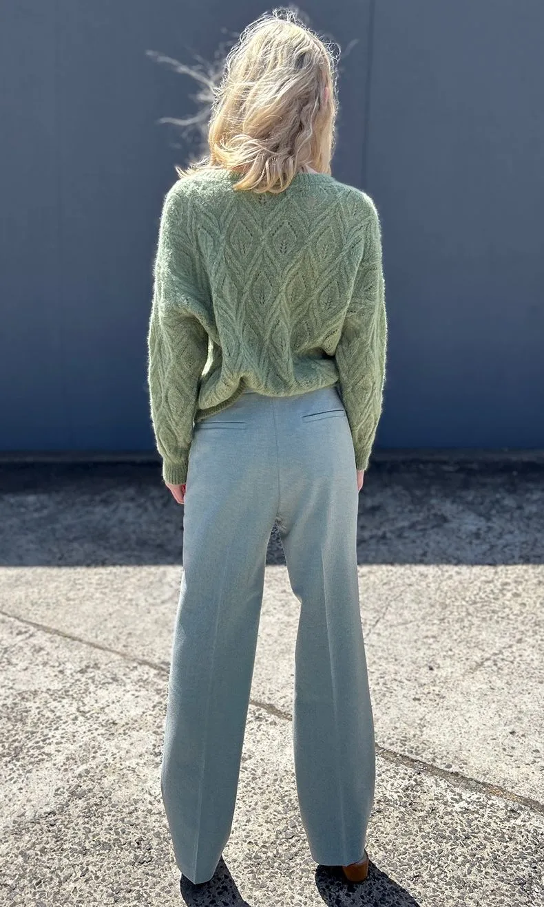 Beatrice  Fine Wool Mint Trouser