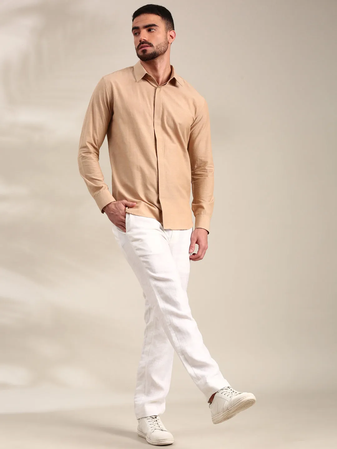 Beige Cotton Shiirt