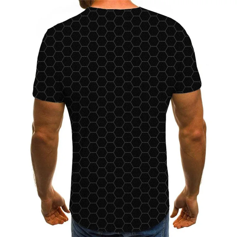 Black honeycomb texture shirt special texture Cool Cool man art costume different