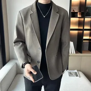 Bonsir Thin Men's Suit Jackets Slim Fit Male Tweed Blazer Single Breasted Luxury Designer Trendy 2024 Fashionable Handsome Casual Coat