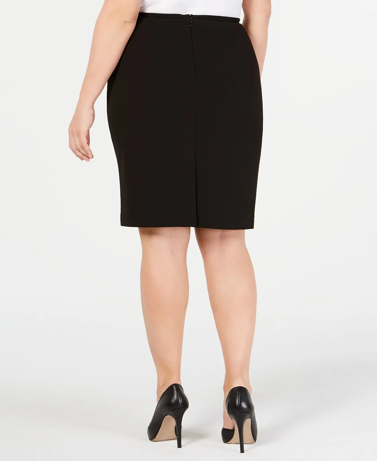 Calvin Klein Plus Size Soft Crepe Pencil Skirt, Black