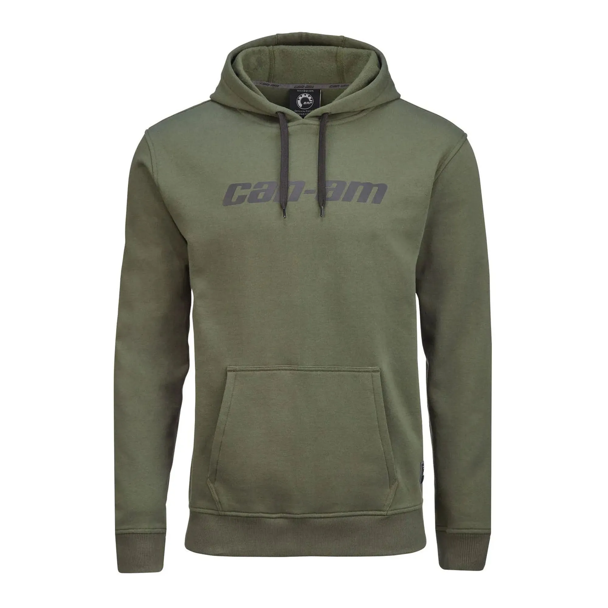 Can-Am  Mens Signature Pullover Hoodie Long Sleeve Pockets Casual Army Green