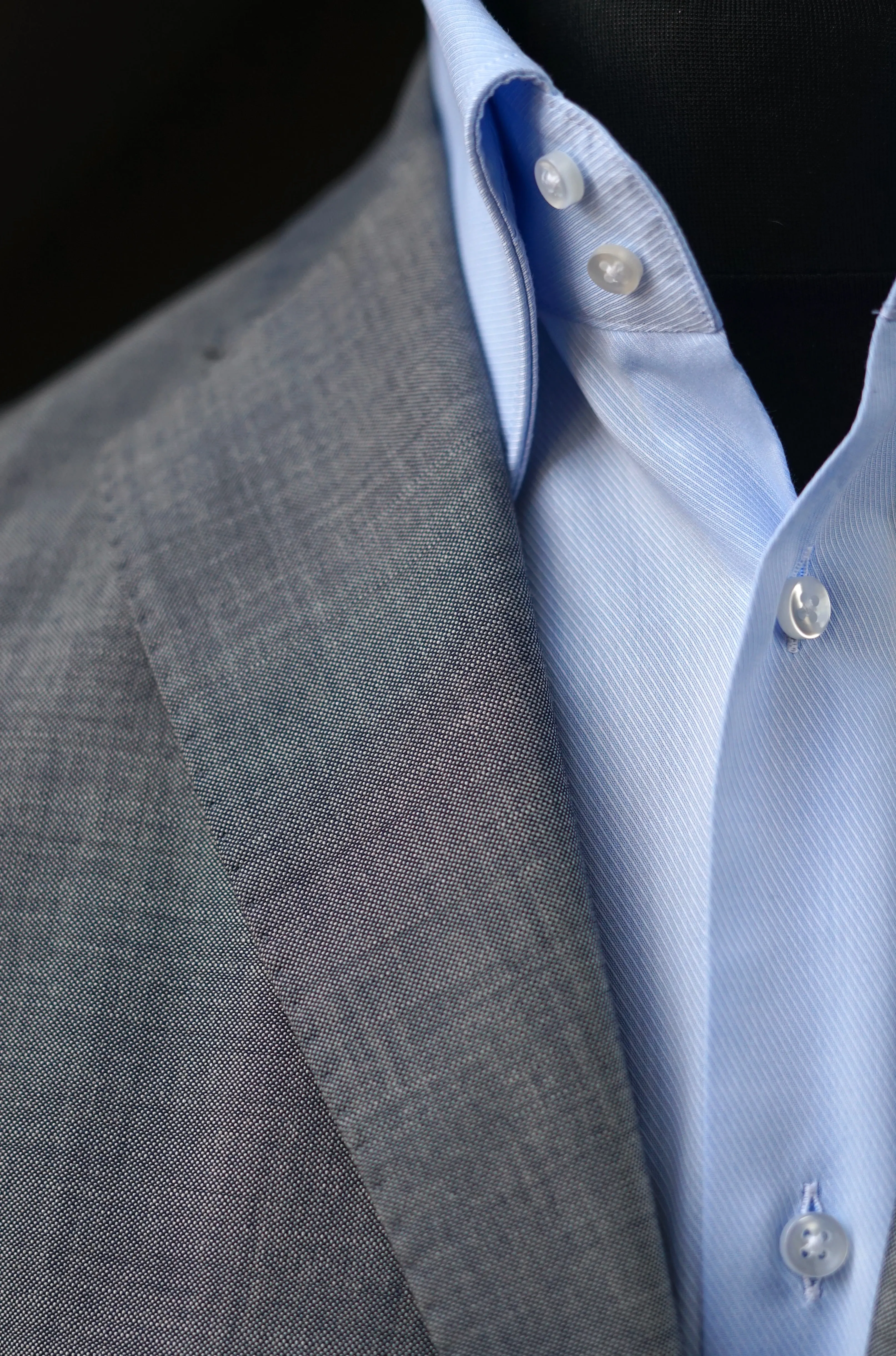 Canale Sky Blue Twill Dress Shirt