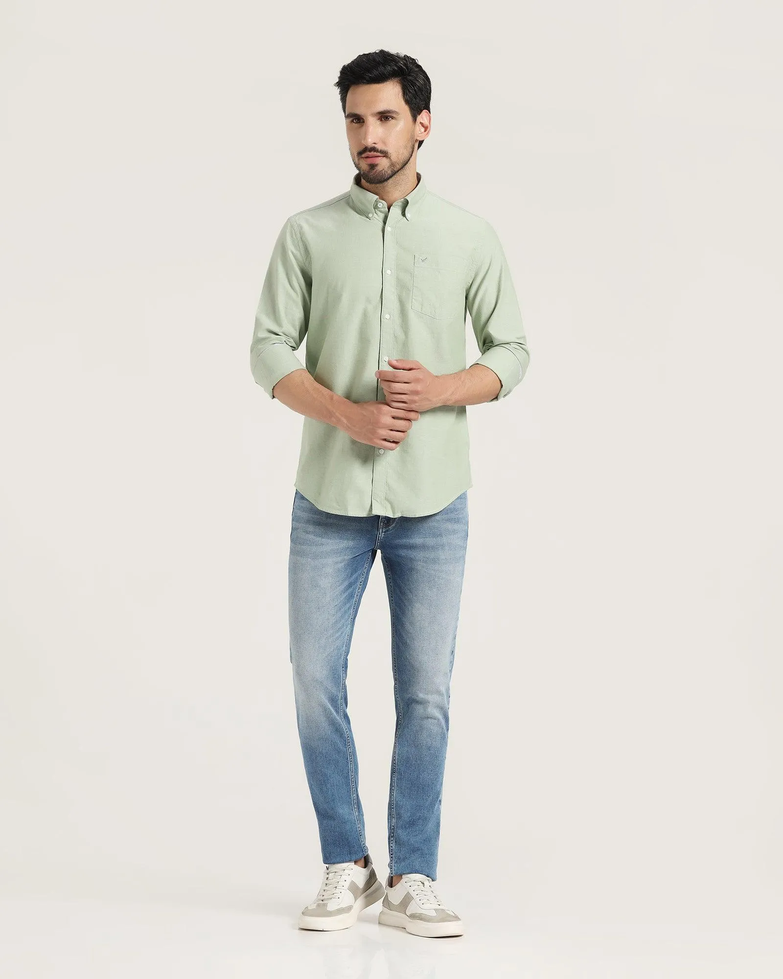 Casual Green Solid Shirt - Ronic