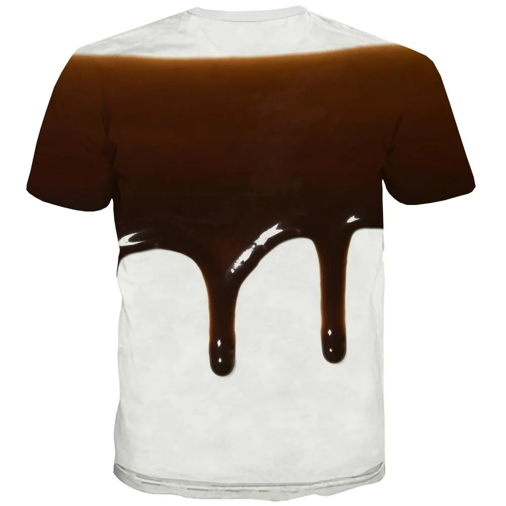 Chocolate T shirts Men Brown Shirt Print Delicious T-shirts Graphic Bitter T shirts Funny