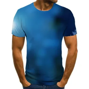 Christmas T shirts Men Party T-shirts 3d Solid Color T-shirts Graphic Blue Tshirt Printed