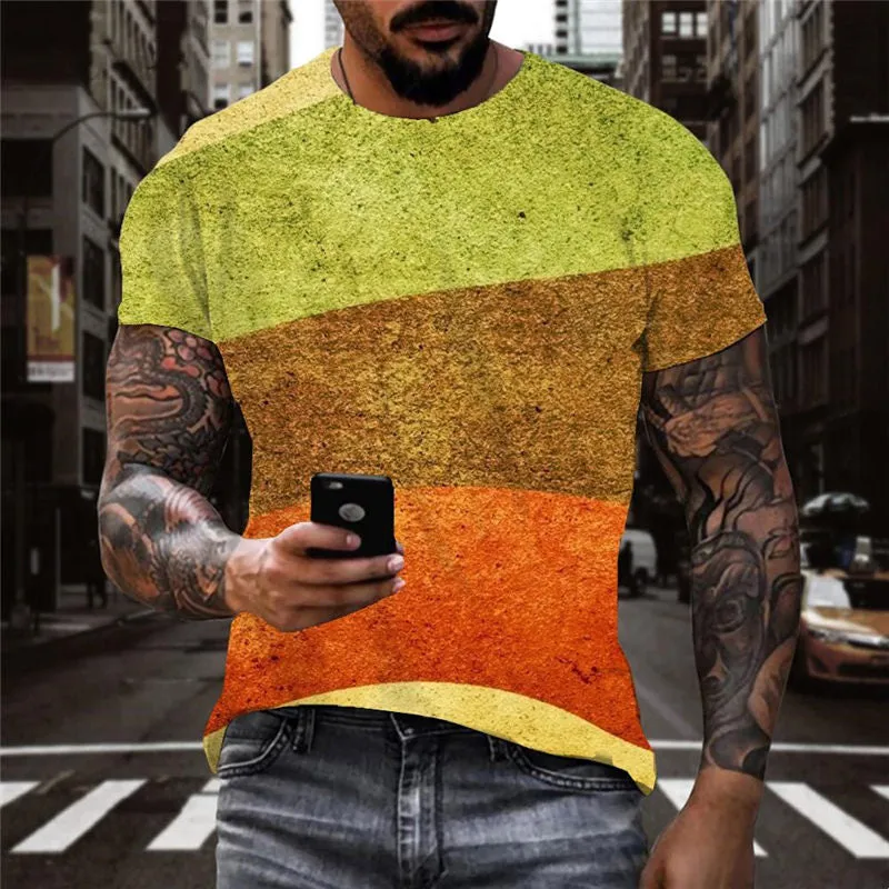 Colored wave texture tshirt 3D tshirt special texture man different art costume Cool