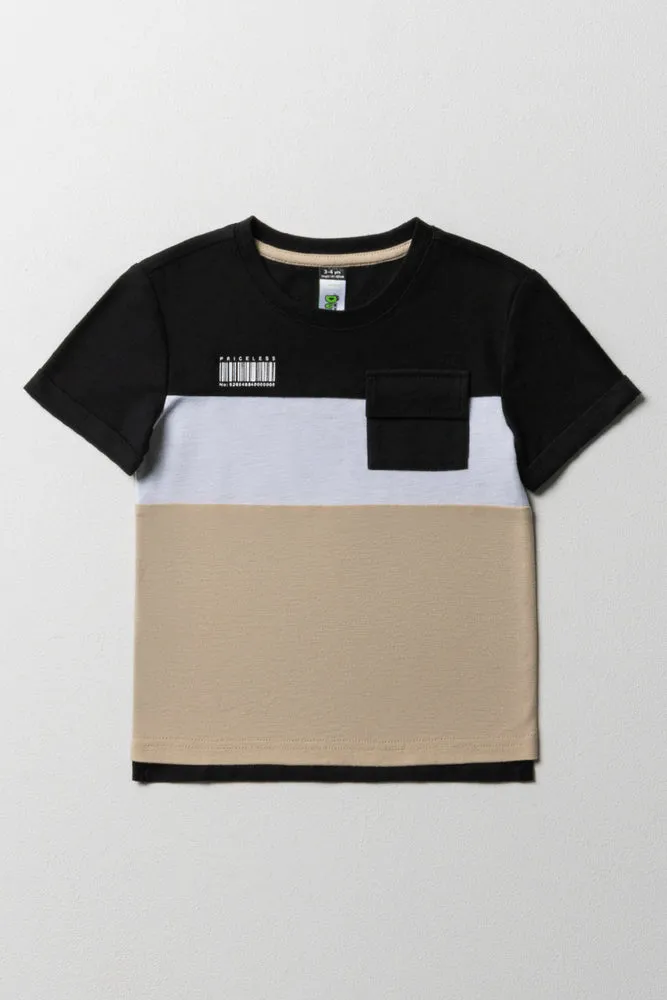 Colourblock Short Sleeve T-Shirt Natural