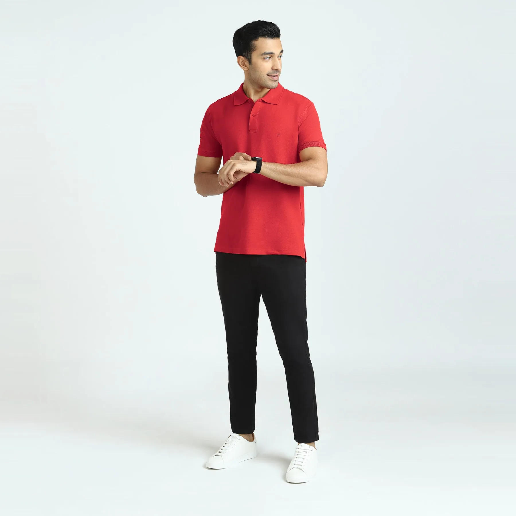 Element Combed Cotton Polo T-shirts Rio Red