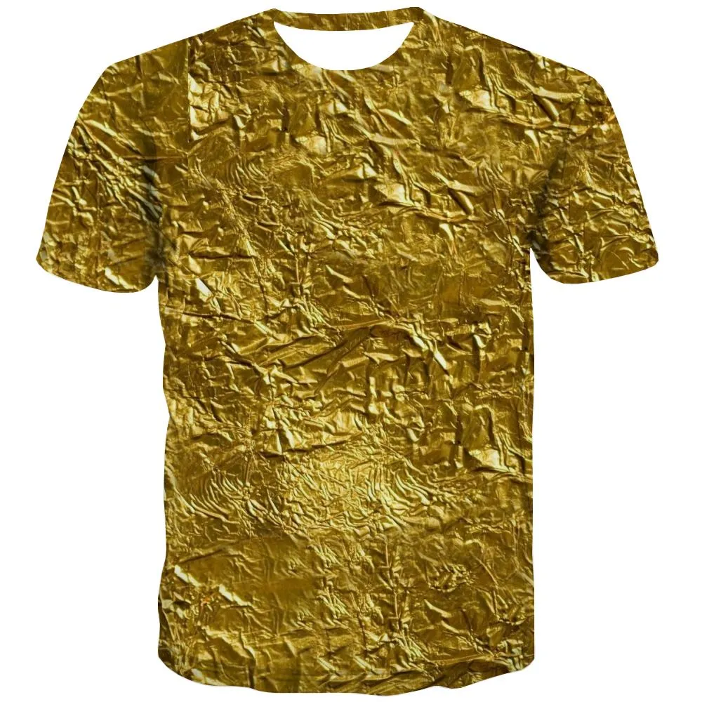 Gold foil texture t shirts 3D tshirt special texture different men Cool art costume