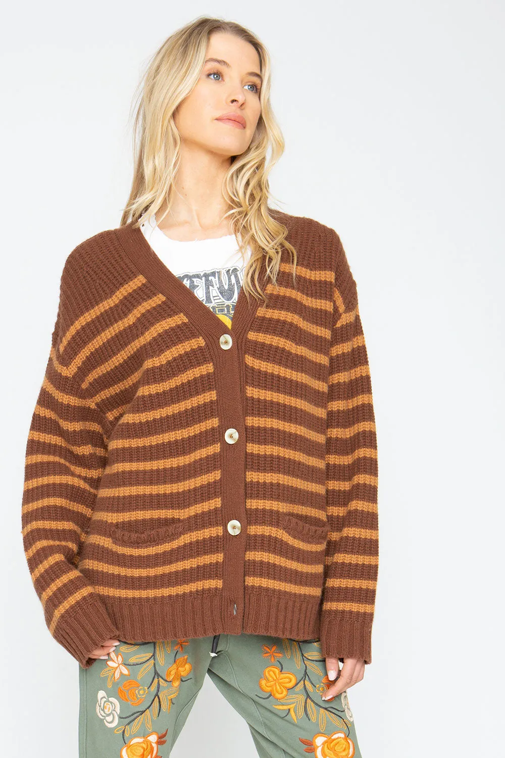 Grandpa Cardigan - Brown Beige