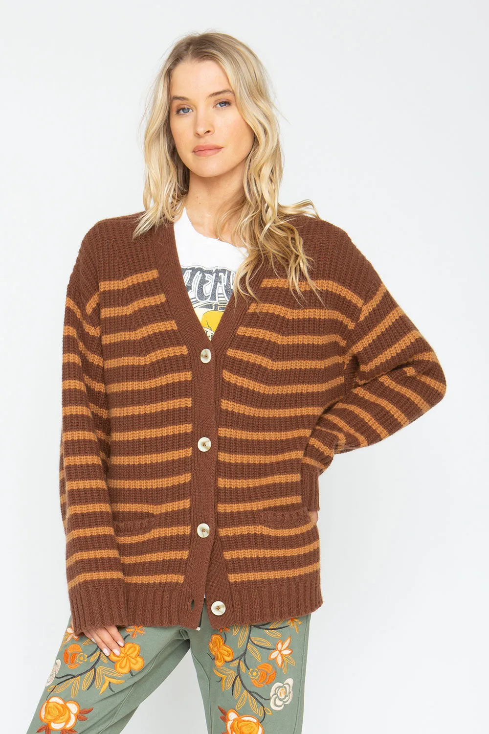 Grandpa Cardigan - Brown Beige