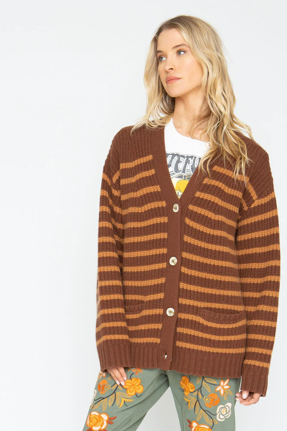 Grandpa Cardigan - Brown Beige