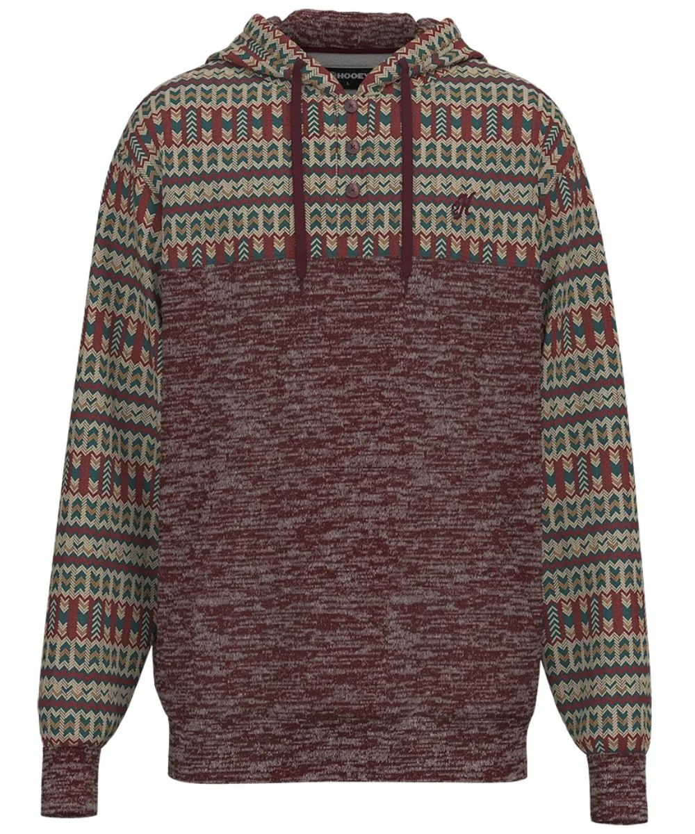 Hooey Jimmy Maroon with Aztec Men's Hoody