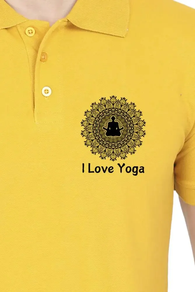 I Love Yoga Polo Half Sleeve T-Shirt