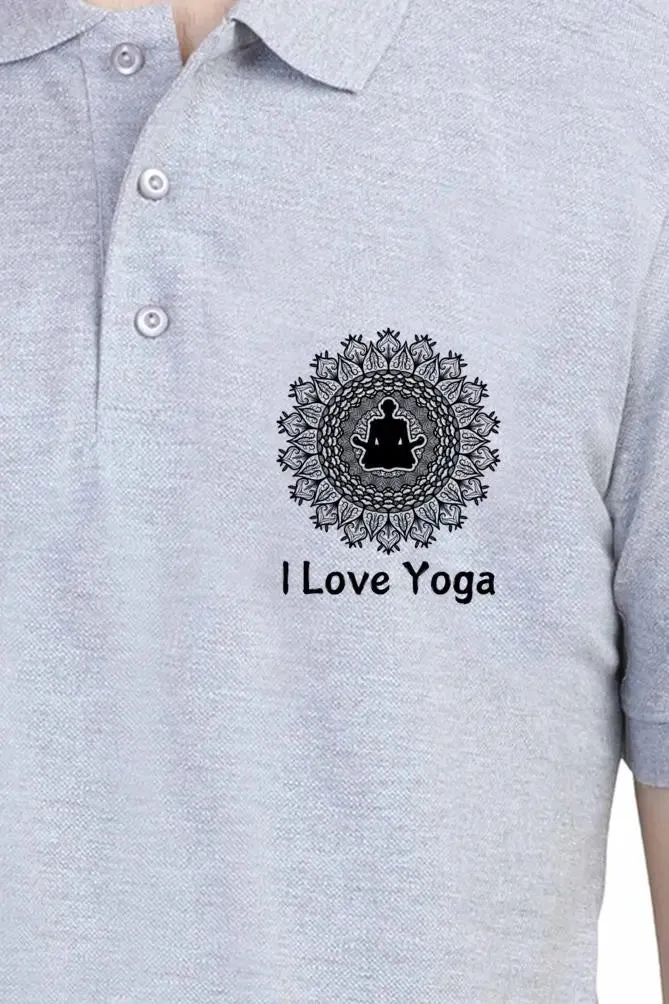 I Love Yoga Polo Half Sleeve T-Shirt