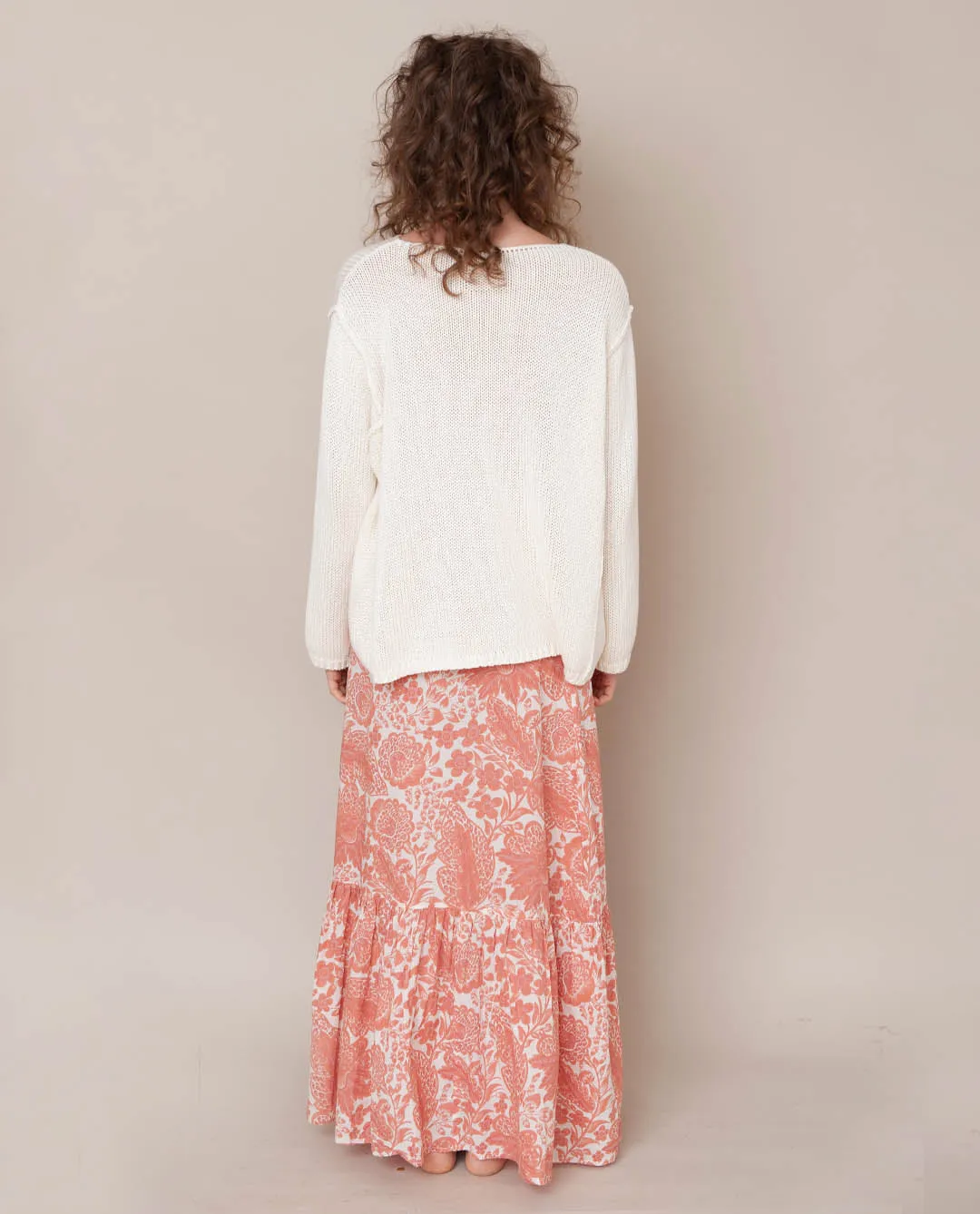 Kali Organic Cotton Skirt In Pink Print