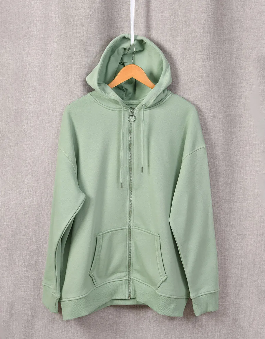 Ladies Zipper Hoodie, Green