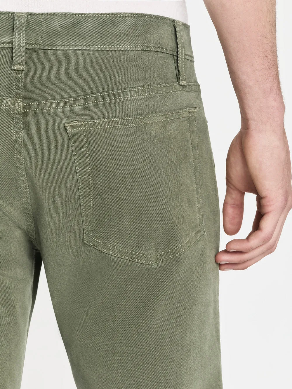 L'Homme Slim Brushed Twill -- Washed Military