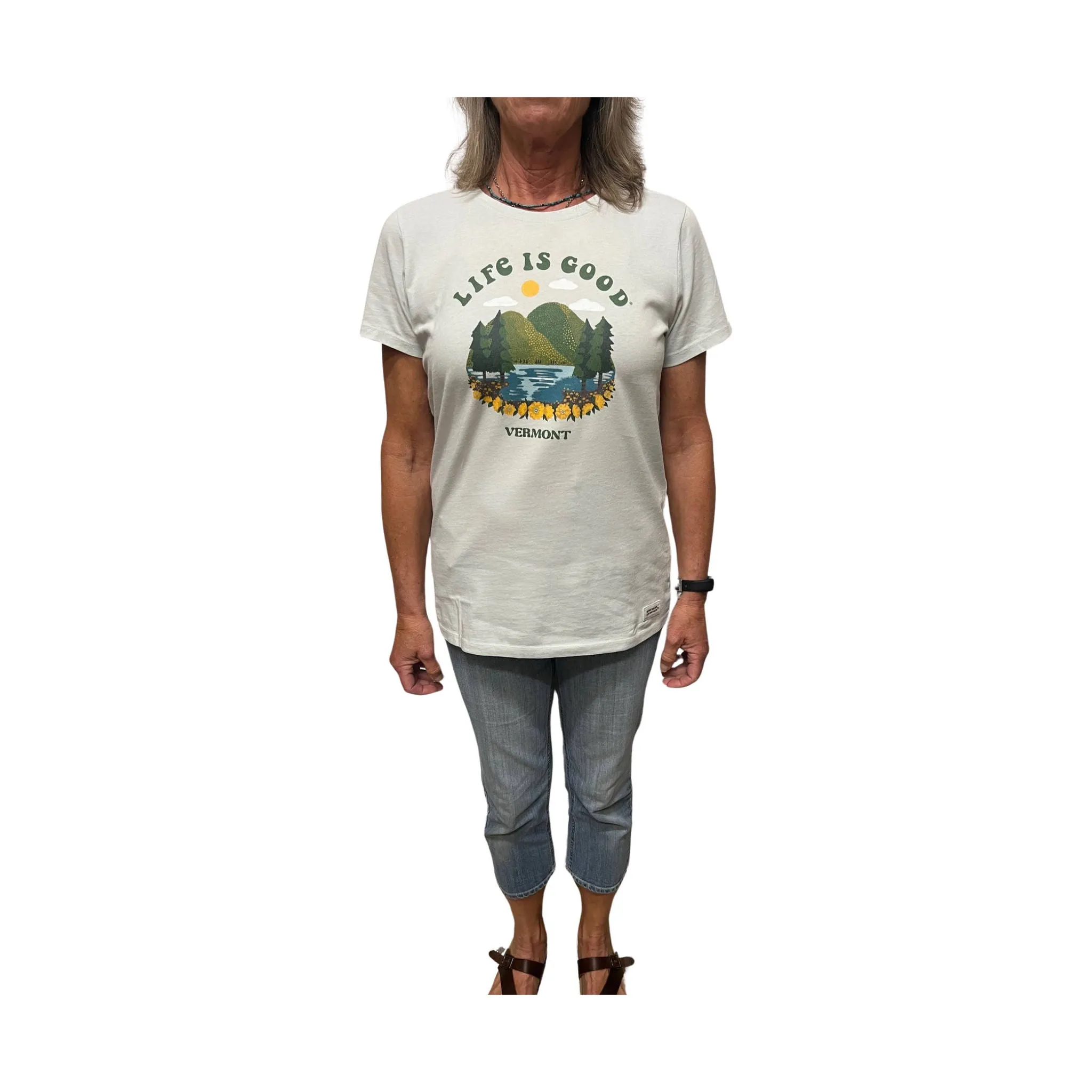 Life Is Good Women's Exclusive Vermont Magic Crusher Tee - Grey