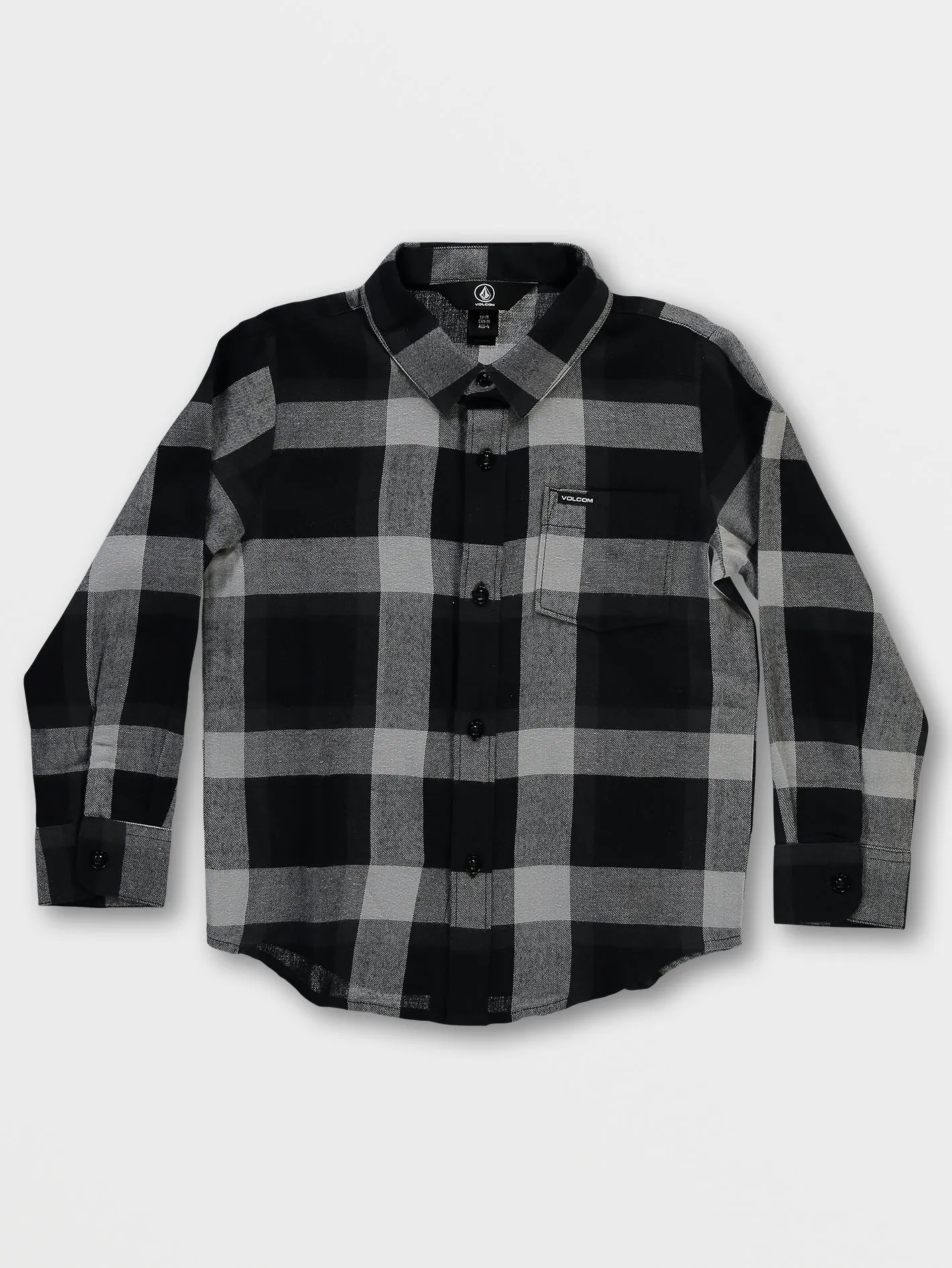 Little Boys Curwin Long Sleeve Flannel - Black Grey