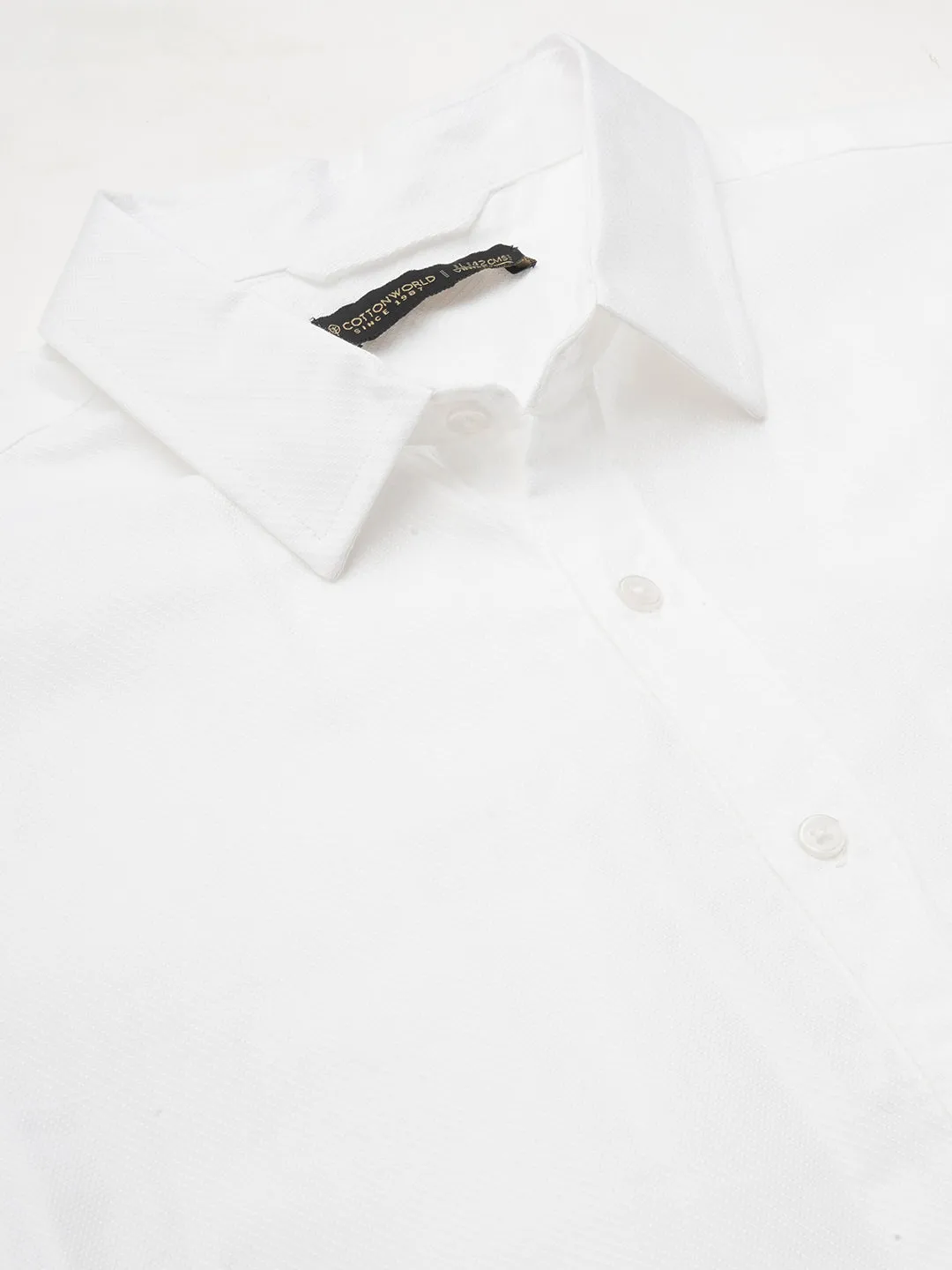 Men's White 100% Linen Regular Fit Shirt