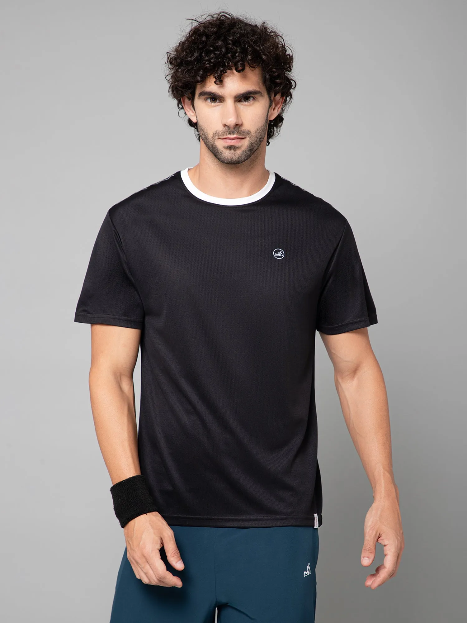 MINIMAL BUZZ STRENGTH MESH BASIC T-SHIRT-BLACK