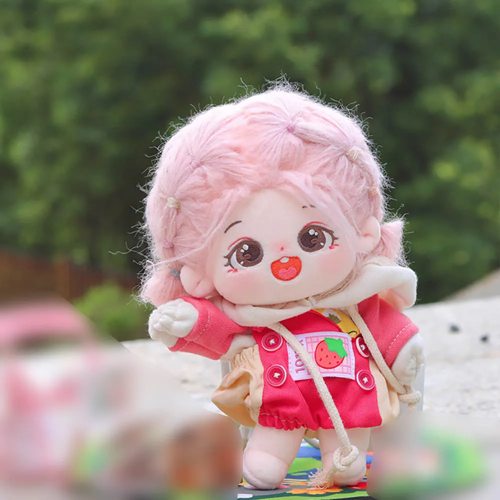 niannyyhouse 20cm Plush Doll Clothes Fruit Pattern Hoodies Overalls 8in Soft Stuffed Doll Dressup