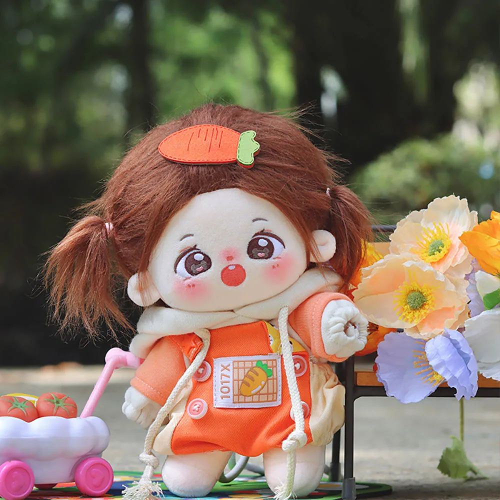 niannyyhouse 20cm Plush Doll Clothes Fruit Pattern Hoodies Overalls 8in Soft Stuffed Doll Dressup