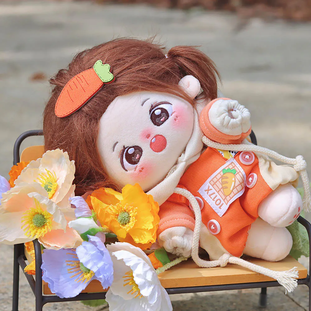 niannyyhouse 20cm Plush Doll Clothes Fruit Pattern Hoodies Overalls 8in Soft Stuffed Doll Dressup