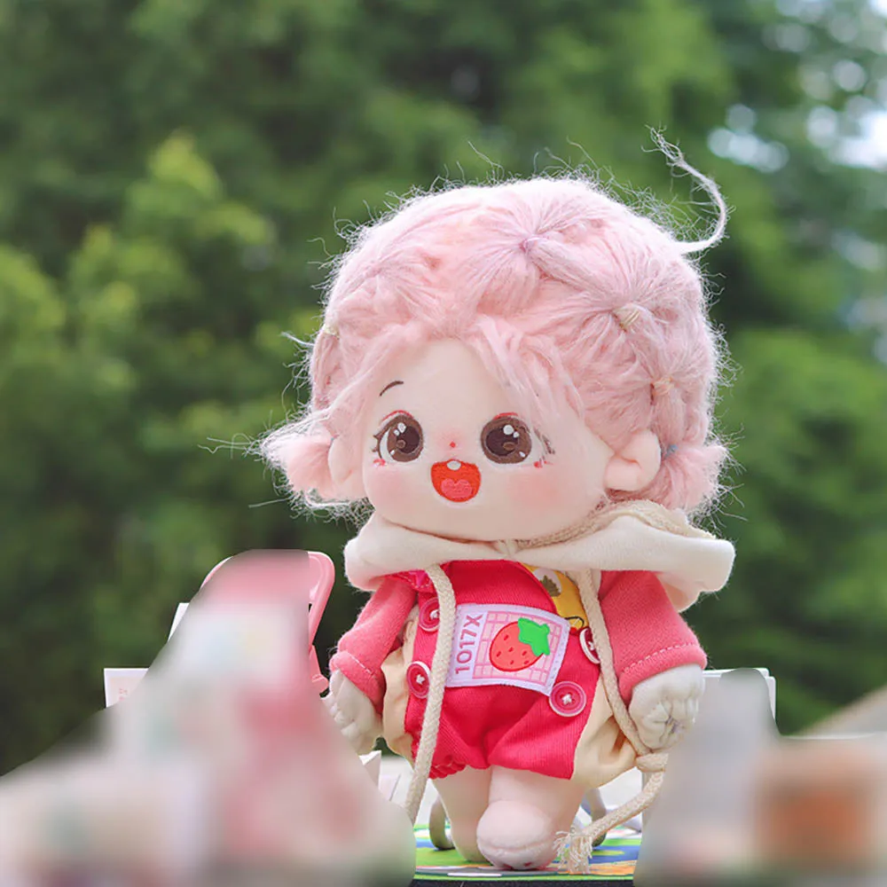 niannyyhouse 20cm Plush Doll Clothes Fruit Pattern Hoodies Overalls 8in Soft Stuffed Doll Dressup