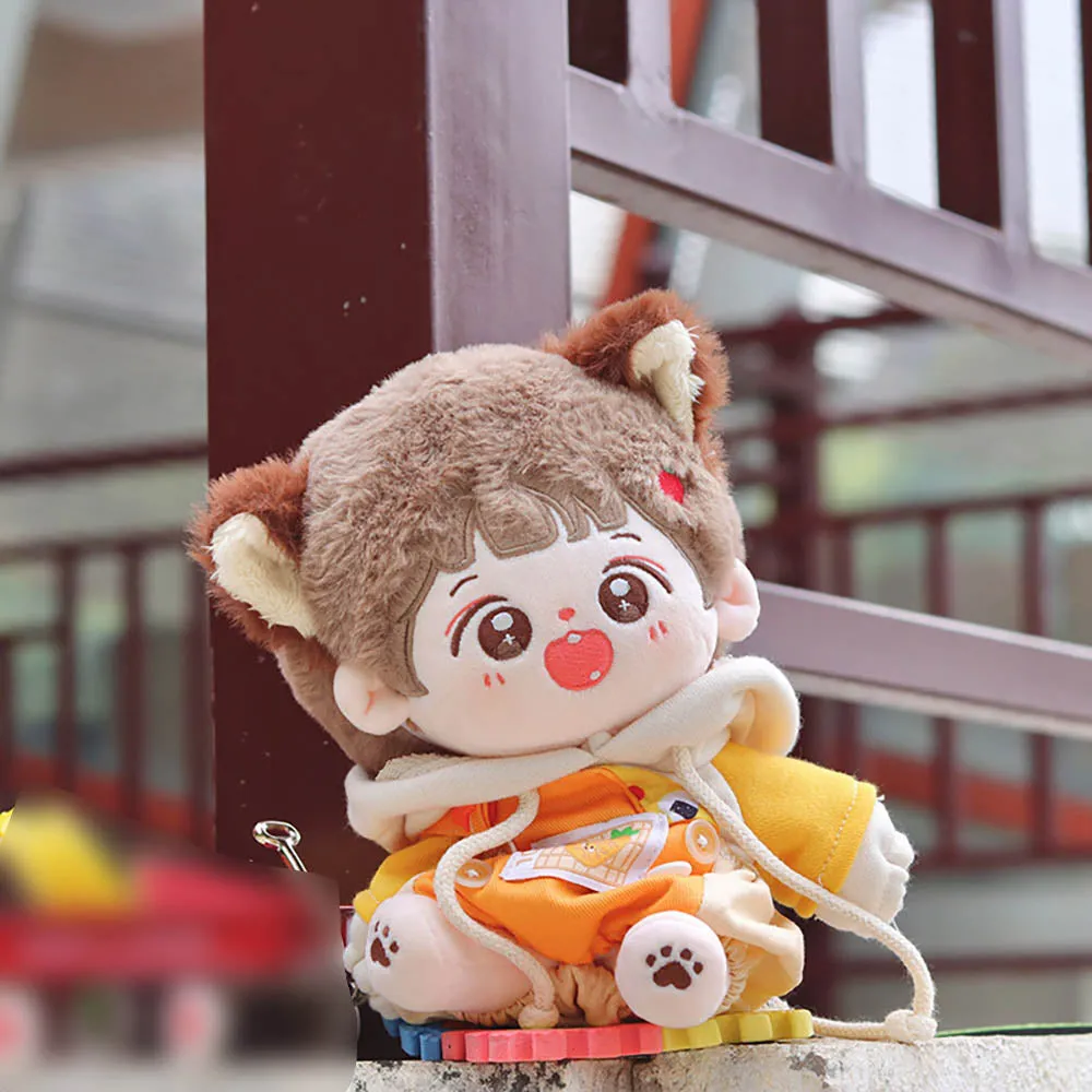 niannyyhouse 20cm Plush Doll Clothes Fruit Pattern Hoodies Overalls 8in Soft Stuffed Doll Dressup