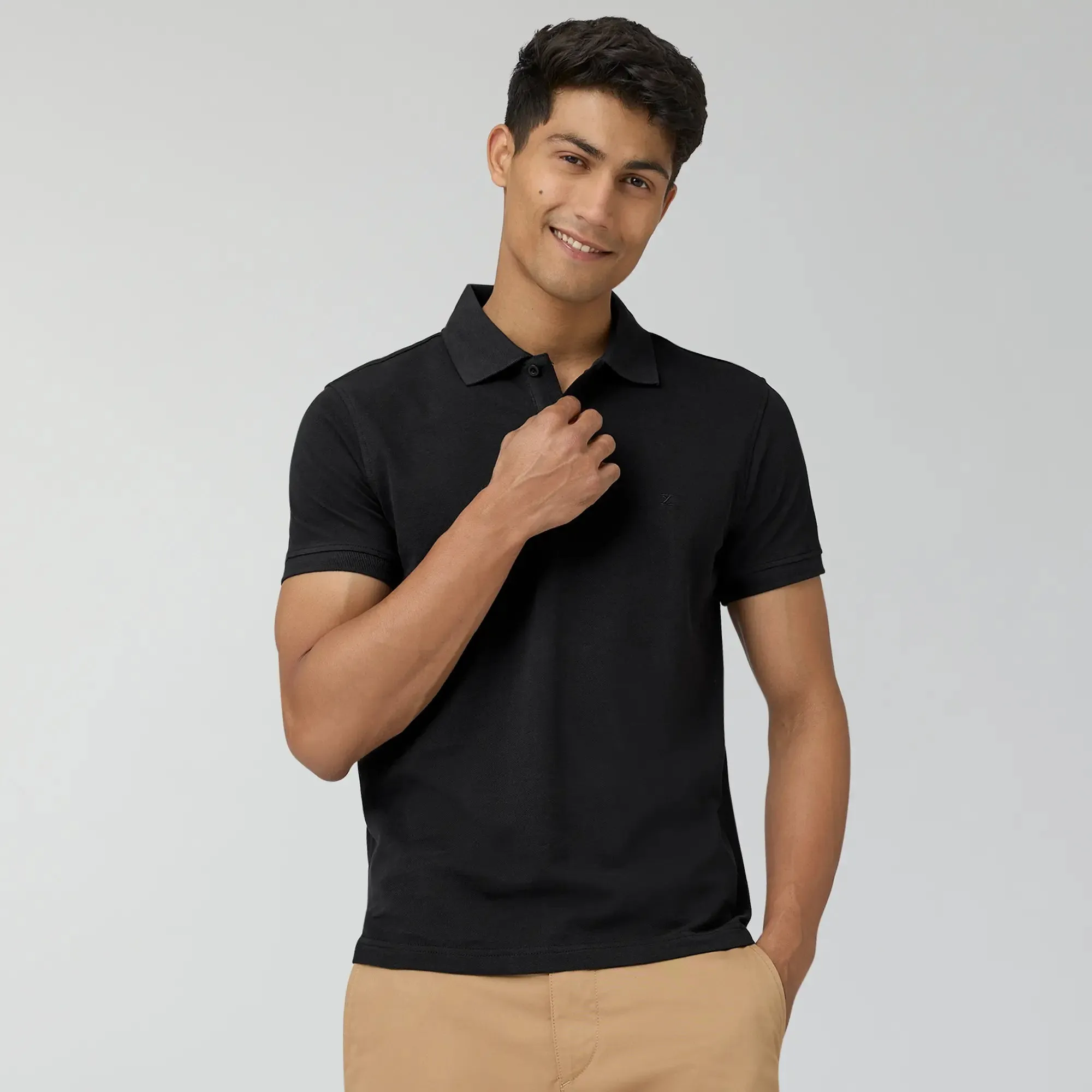 Nova Combed Cotton Polo T-shirts Pitch Black