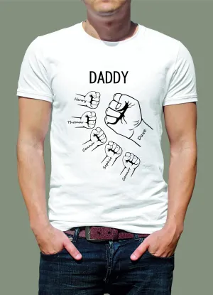 Personalised Fist Bump Daddy/Grandad T-shirts lovely unique gift for Birthday/Christmas or Father's Day