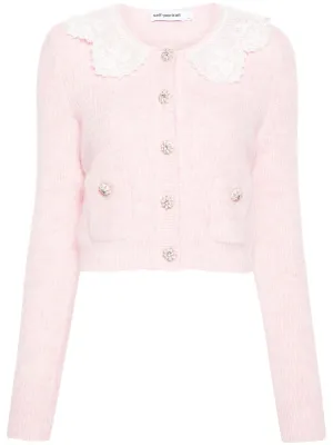 Pink Fluffy Rib Knit Cardigan