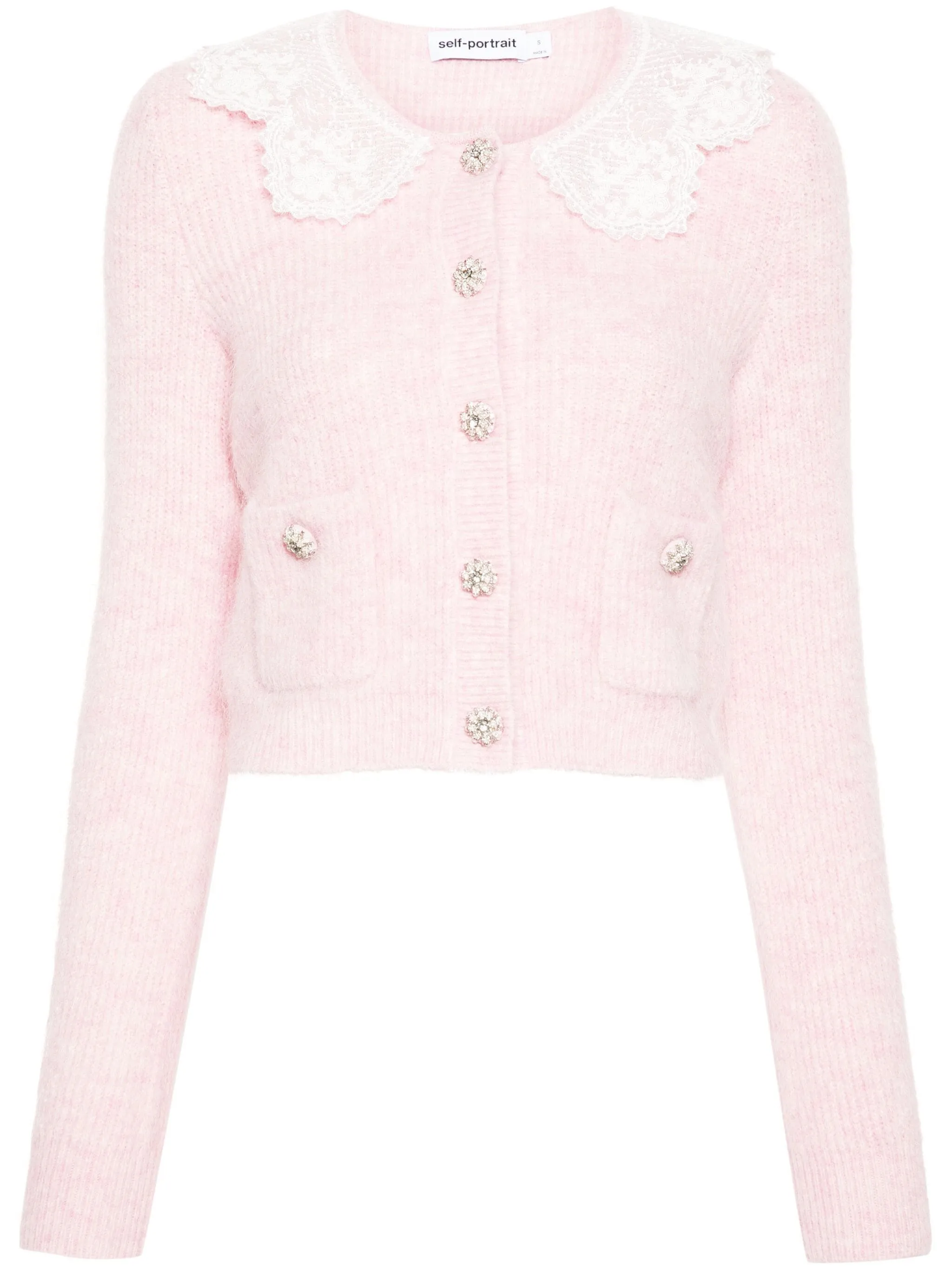 Pink Fluffy Rib Knit Cardigan