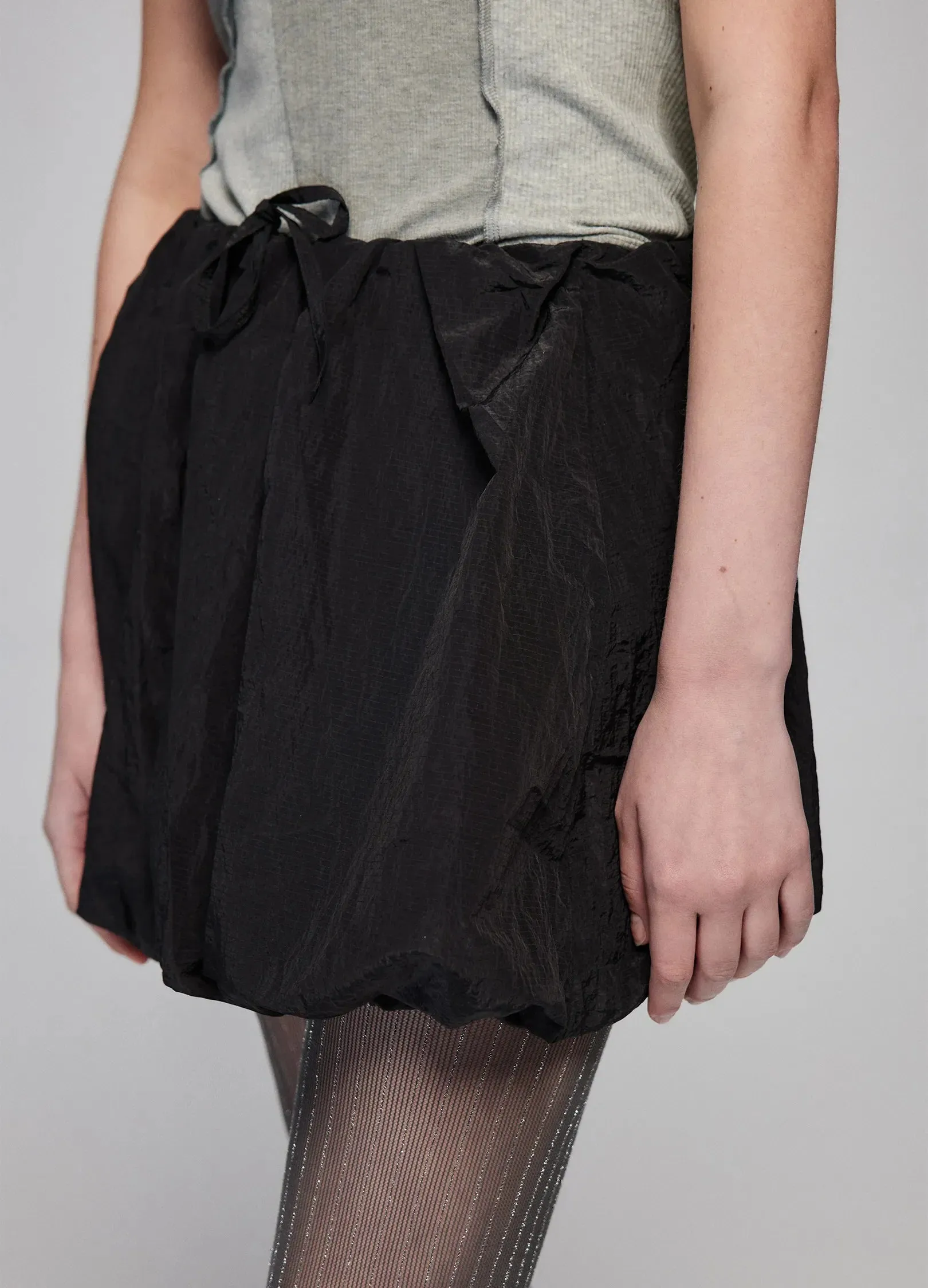 Puff Pleated Mini Skirt