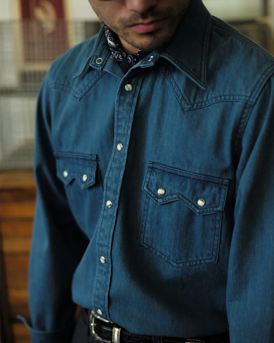 Rancher Western Shirt Washed Denim