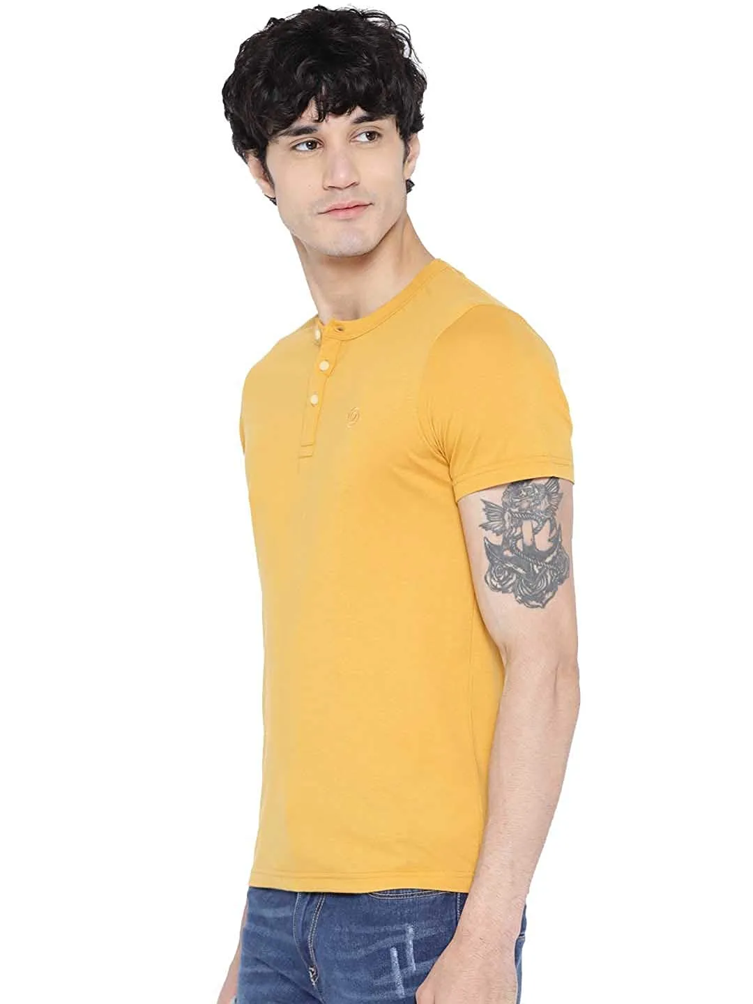 Regular Fit Men's Half Sleeve Cotton Henley T-Shirts Combo (Pack Of 2) by LazyChunks