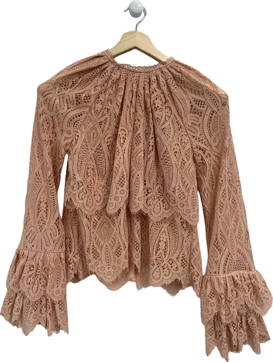 River Island Pink Lace Blouse UK 6