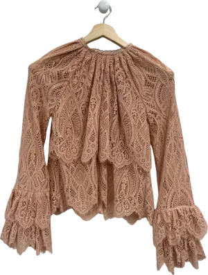 River Island Pink Lace Blouse UK 6