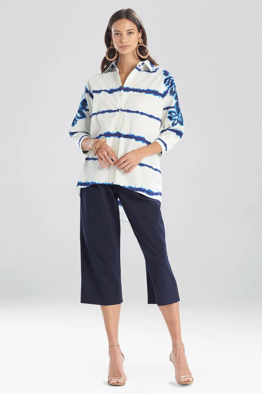 Shima Light Poplin Embroidered Cocoon Shirt